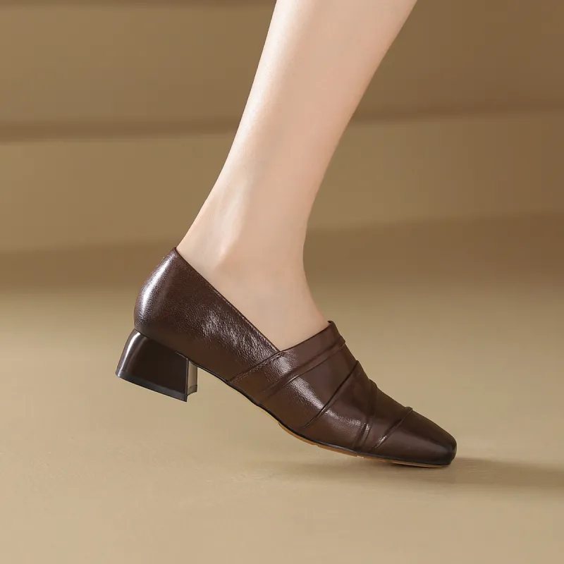 GOLDLION Chunky Heel High Heels 3.5cm Women's-12