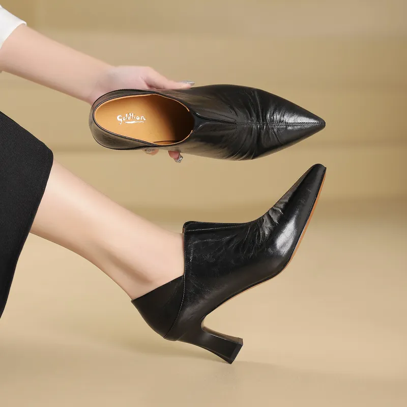 GOLDLION Chunky Heel High Heels Women's-6