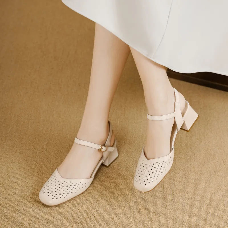 GOLDLION Chunky Heel High Heels Women's-3