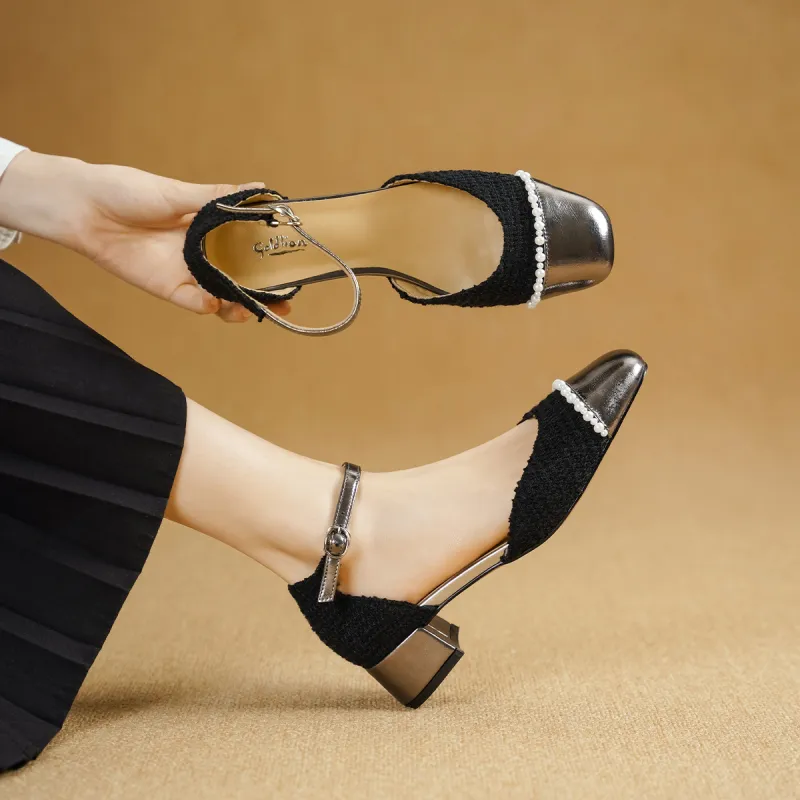 GOLDLION Chunky Heel High Heels Women's-4