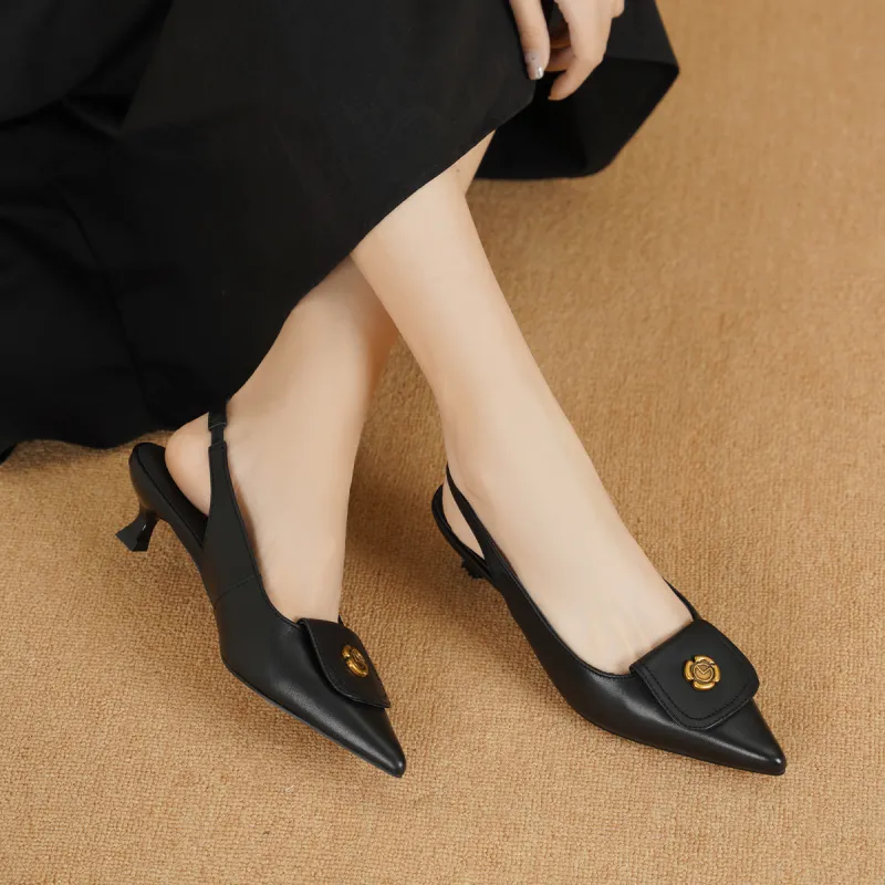 GOLDLION Slim Heel High Heels 5cm Women's-3