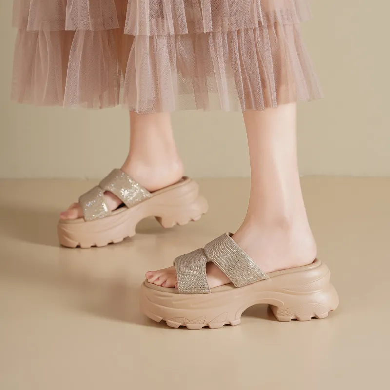 GOLDLION PU Polyurethane Cushioning Slide Slippers Women's-8