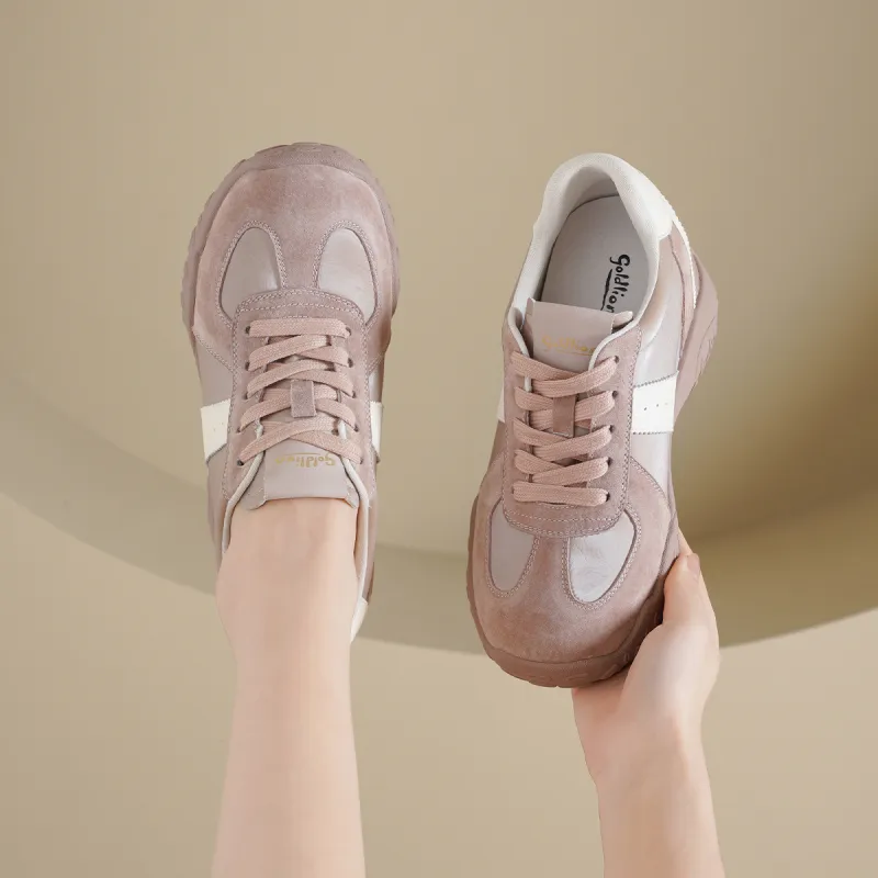 GOLDLION Cushioning, Abrasion Resistant, Breathable, Height Increasing Low Top Casual Shoes Women's-9