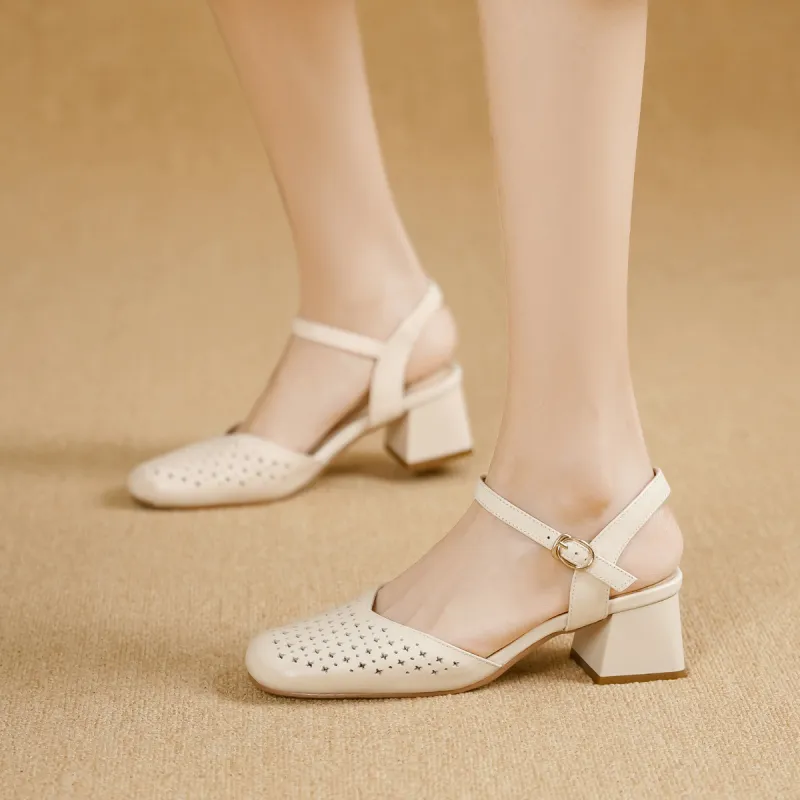 GOLDLION Chunky Heel High Heels Women's-2
