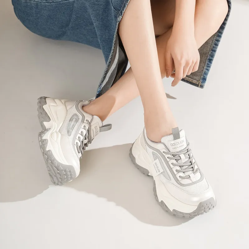 GOLDLION Cushioning And Breathable Low Top Chunky Sneakers Women's-5