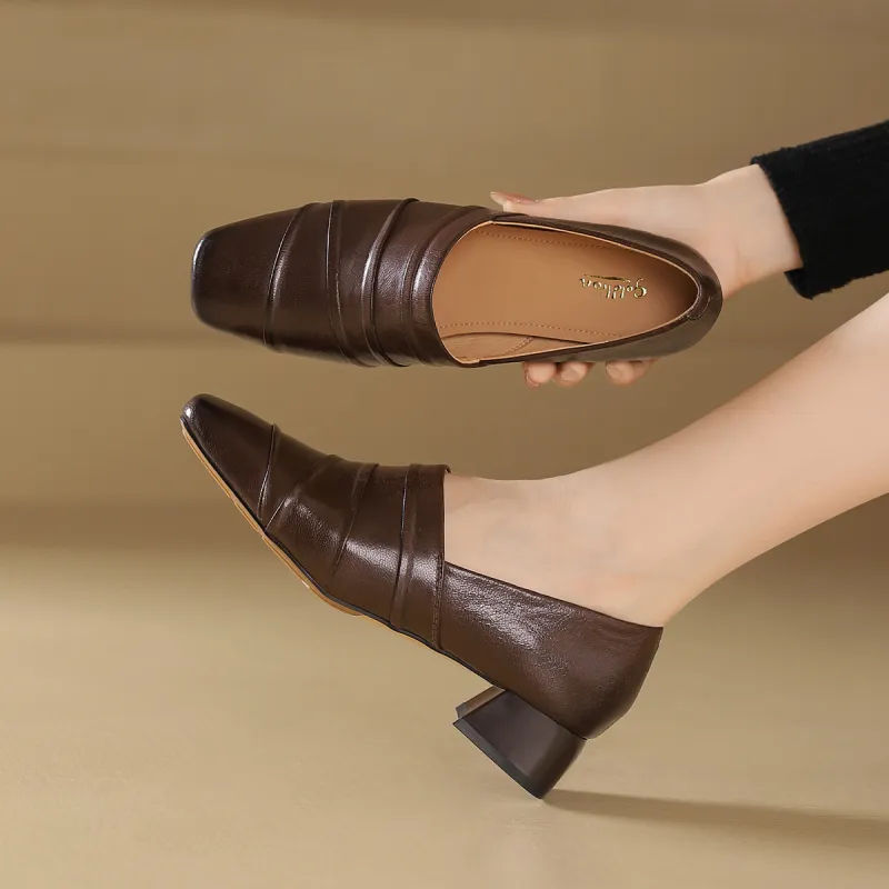 GOLDLION Chunky Heel High Heels 3.5cm Women's-13