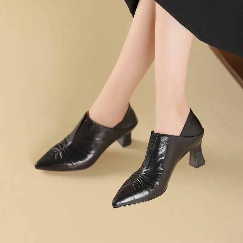 GOLDLION Chunky Heel High Heels Women's-3