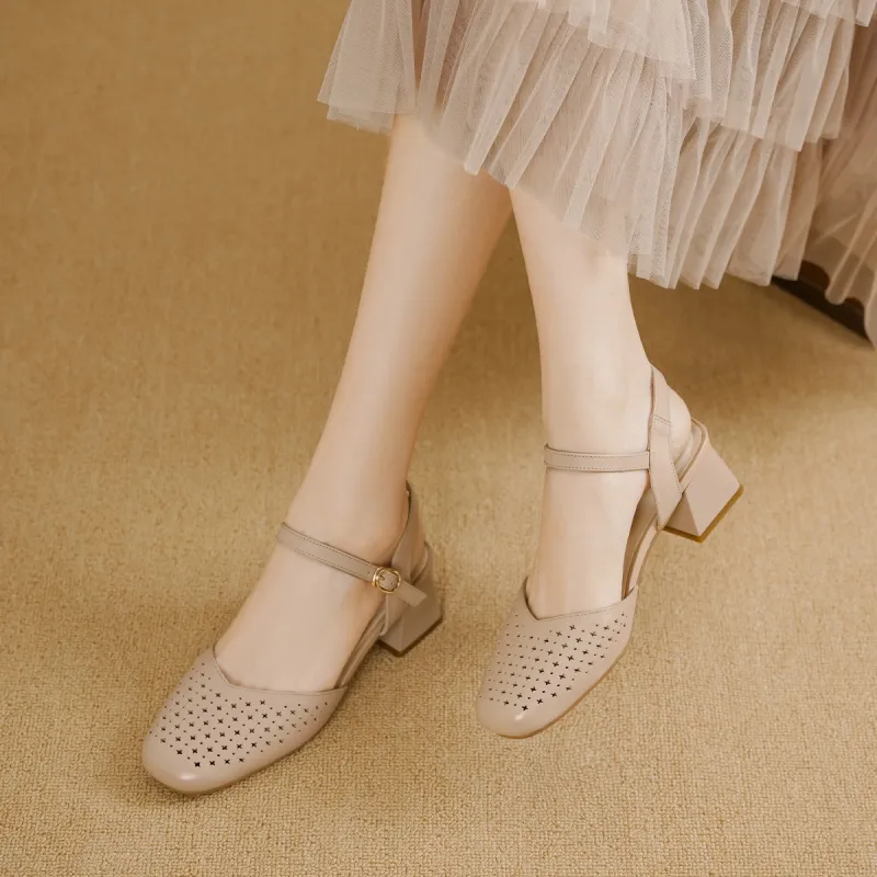 GOLDLION Chunky Heel High Heels Women's-10