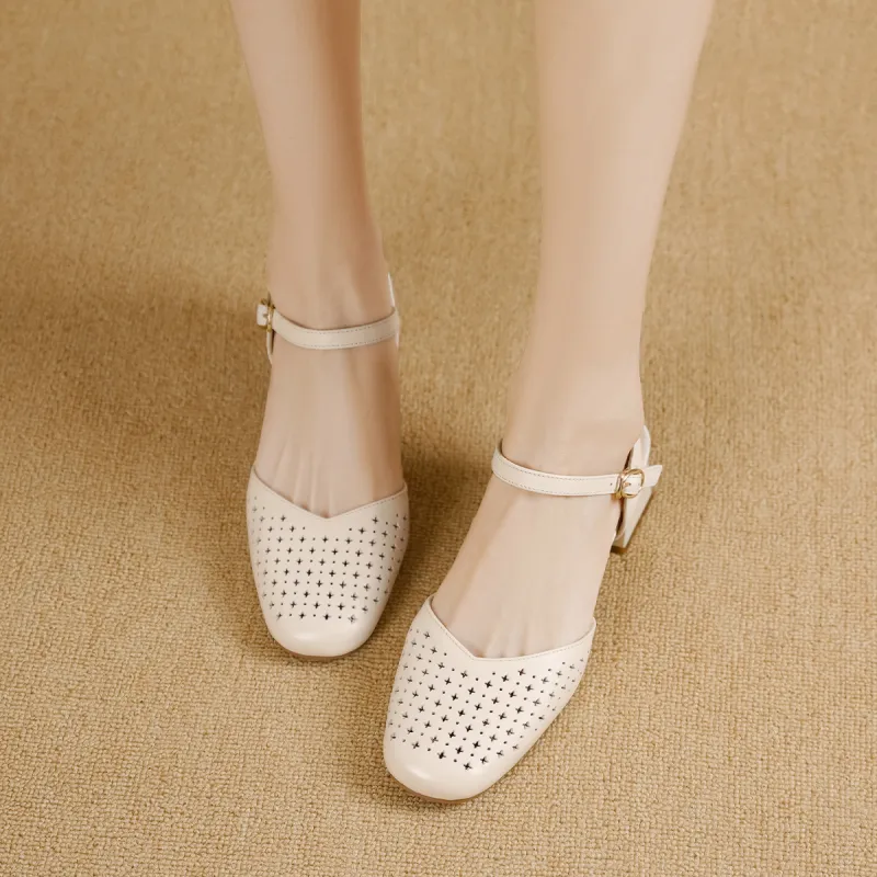 GOLDLION Chunky Heel High Heels Women's-5