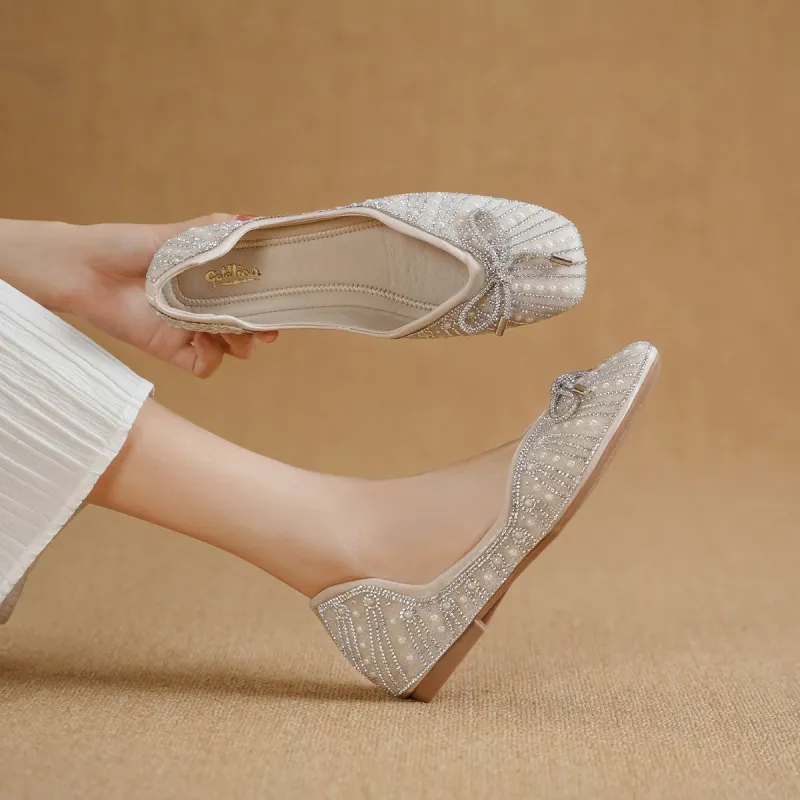 GOLDLION Casual Single Shoes Women's Beige-5