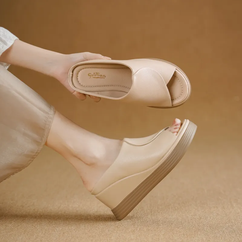 GOLDLION PU Polyurethane Cushioning Slide Slippers Women's-10