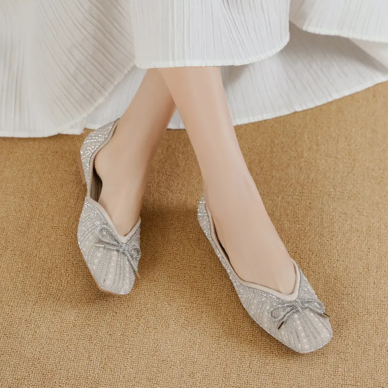 GOLDLION Casual Single Shoes Women's Beige-4