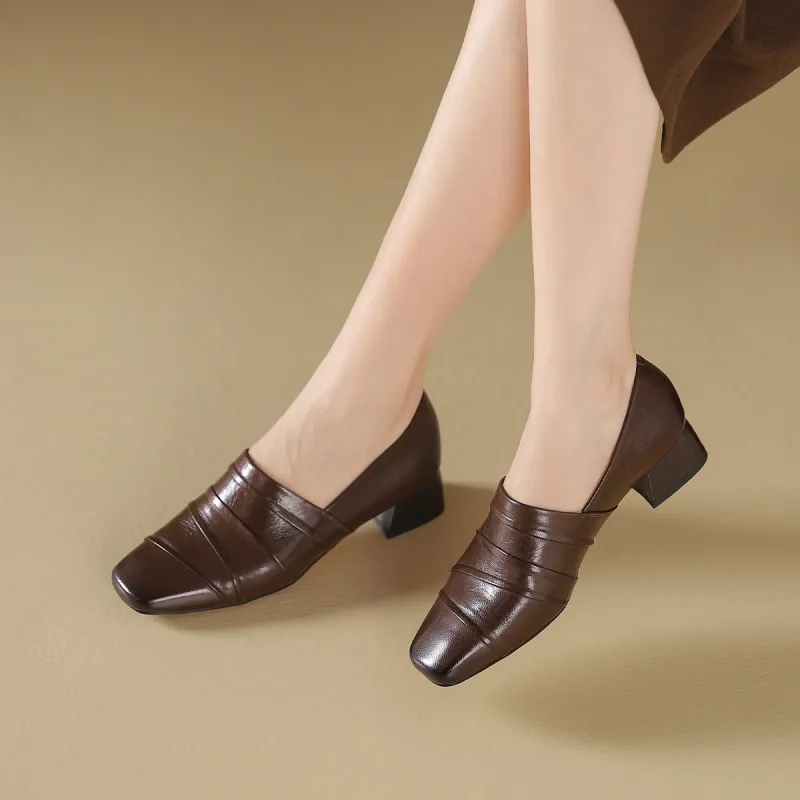GOLDLION Chunky Heel High Heels 3.5cm Women's-10