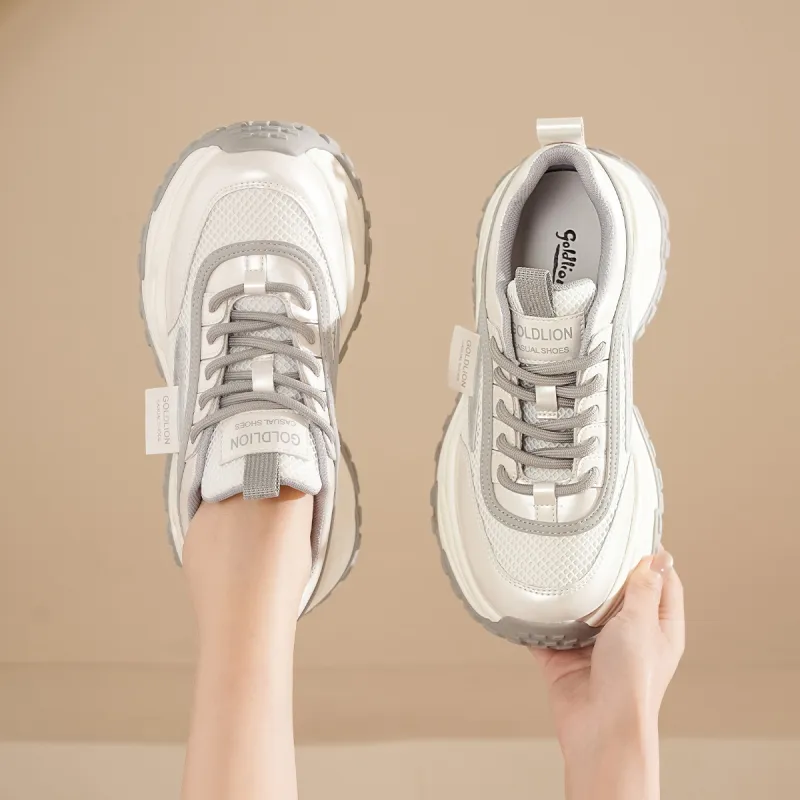 GOLDLION Cushioning And Breathable Low Top Chunky Sneakers Women's-3