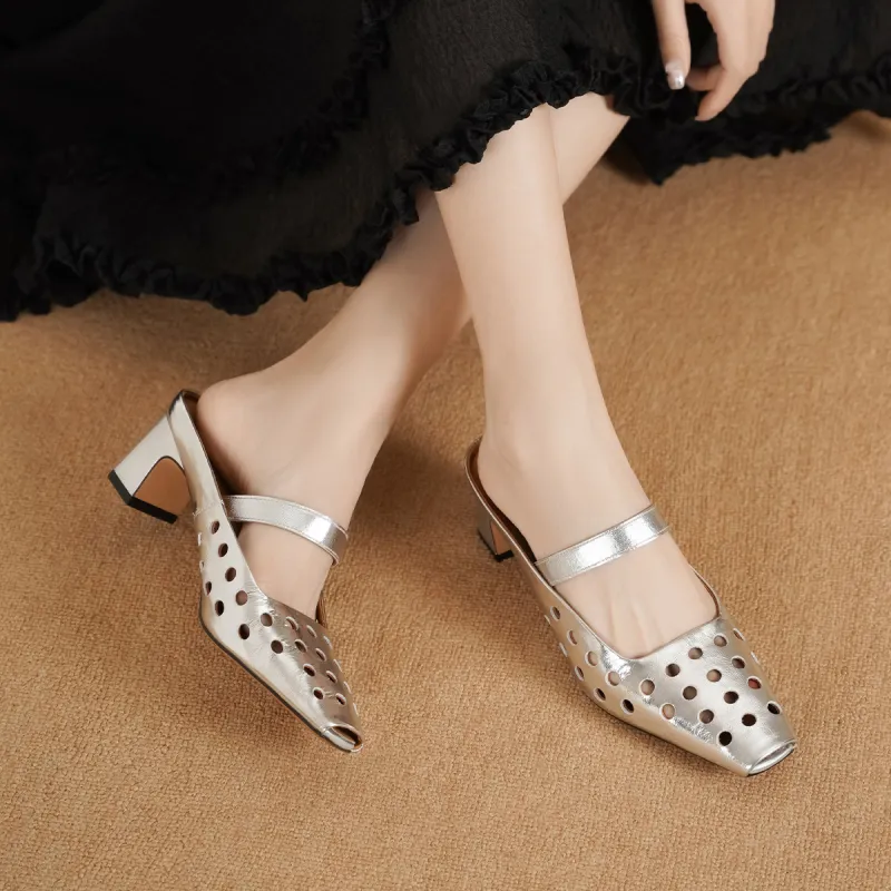 GOLDLION Rubber Sole Slip Resistant Odor Resistant Closed Toe Slippers Women's-10