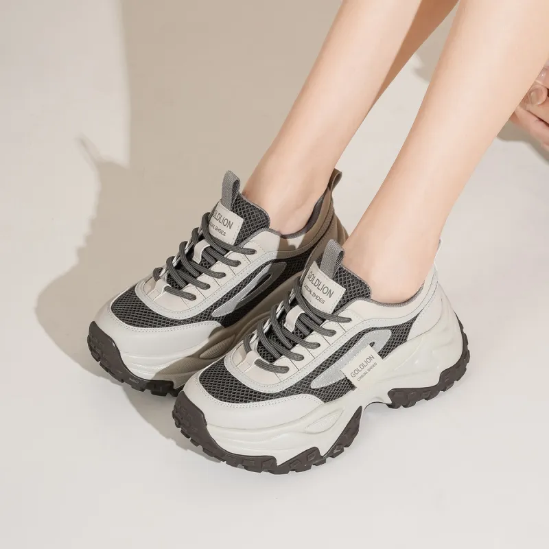 GOLDLION Cushioning And Breathable Low Top Chunky Sneakers Women's-11