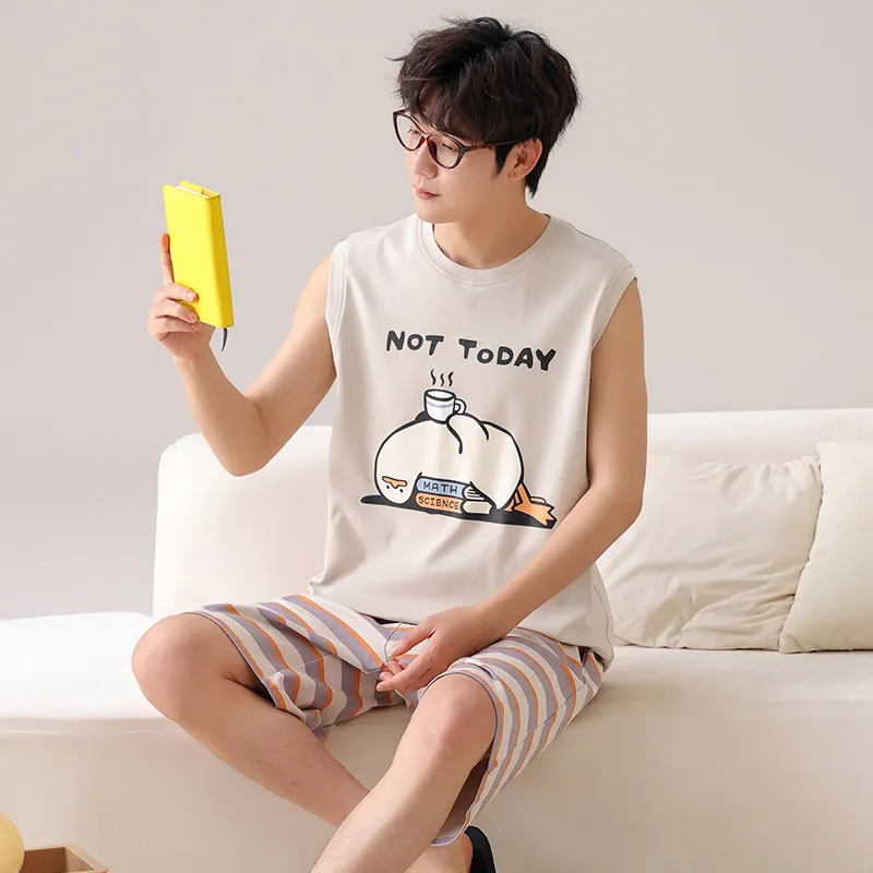 Qiao Ni Tong Pajama Set Men's Image Color-5