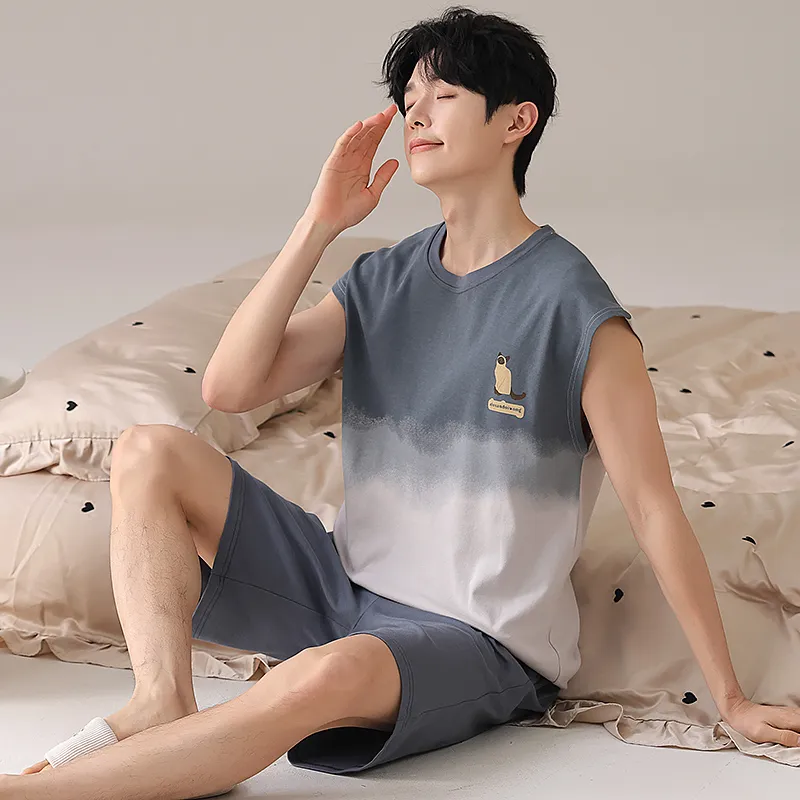 Qiao Ni Tong Pajama Set Men's Image Color-2