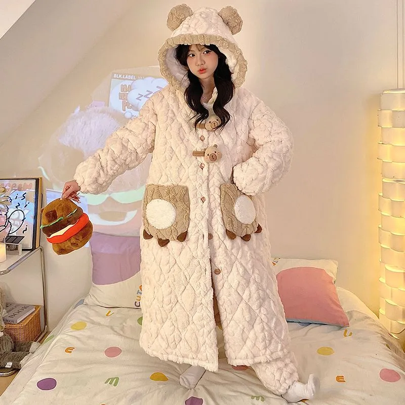 Qiao Ni Tong Pajama Set Women's Caramel-3