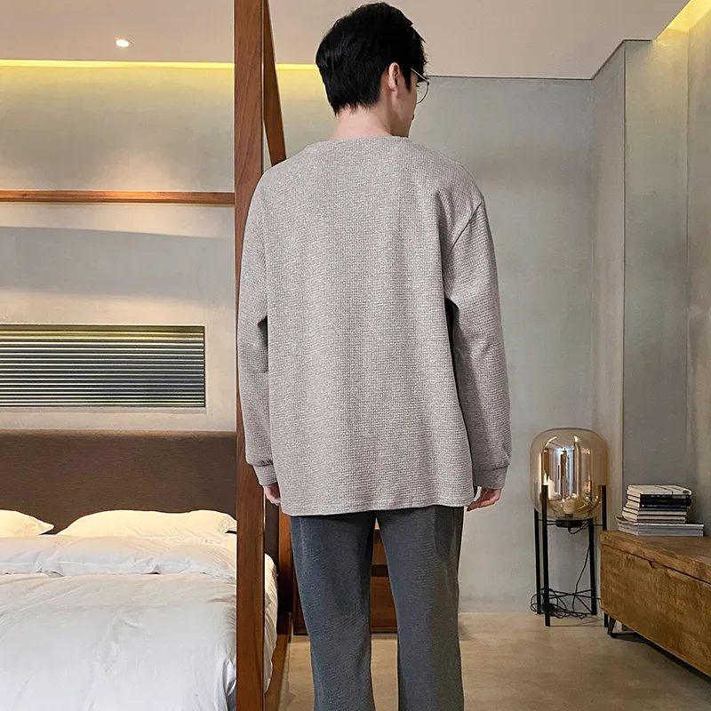 Qiao Ni Tong Pajama Set Men's Gray-1
