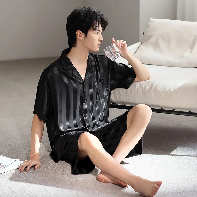 Qiao Ni Tong Pajama Set Men's Black-3