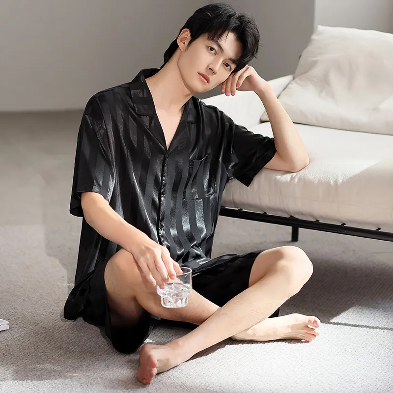 Qiao Ni Tong Pajama Set Men's Black-2