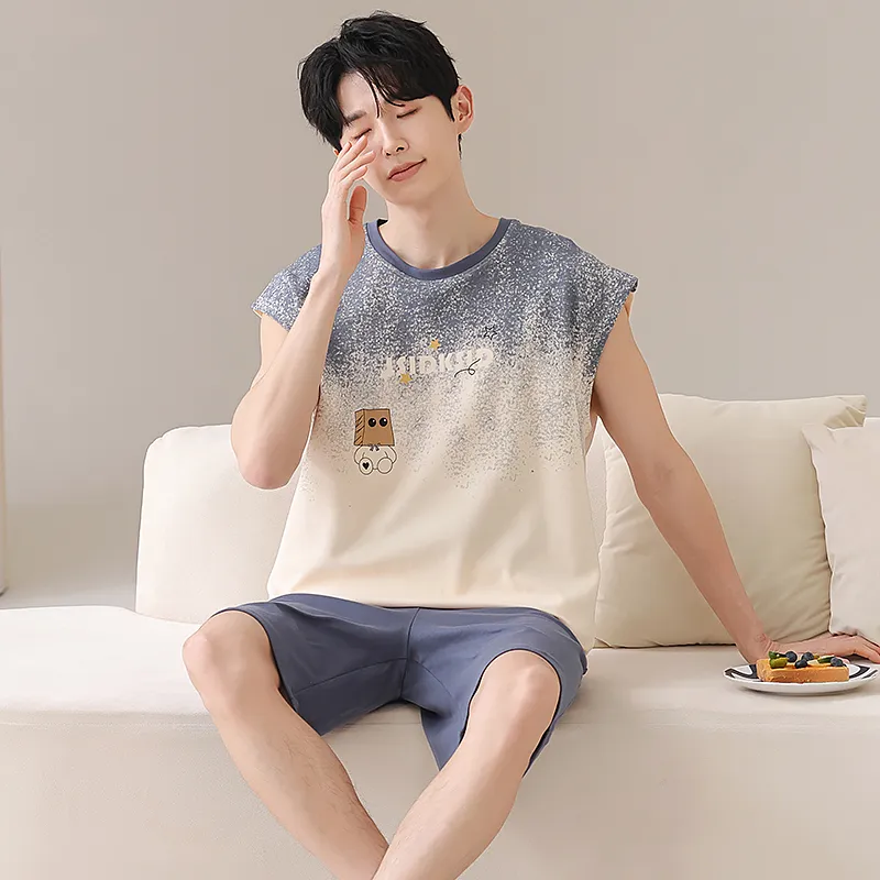 Qiao Ni Tong Pajama Set Men's Image Color-2
