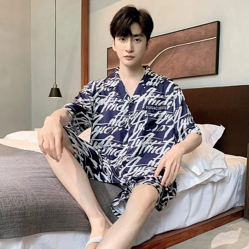 Qiao Ni Tong Pajama Set Men's Image Color-2