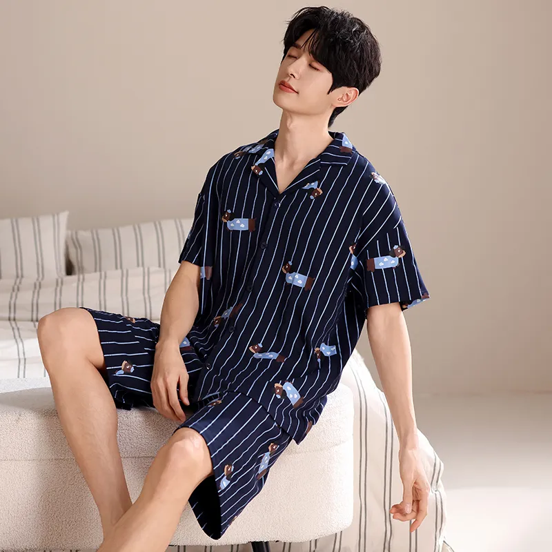 Qiao Ni Tong Pajama Set Men's Image Color-2