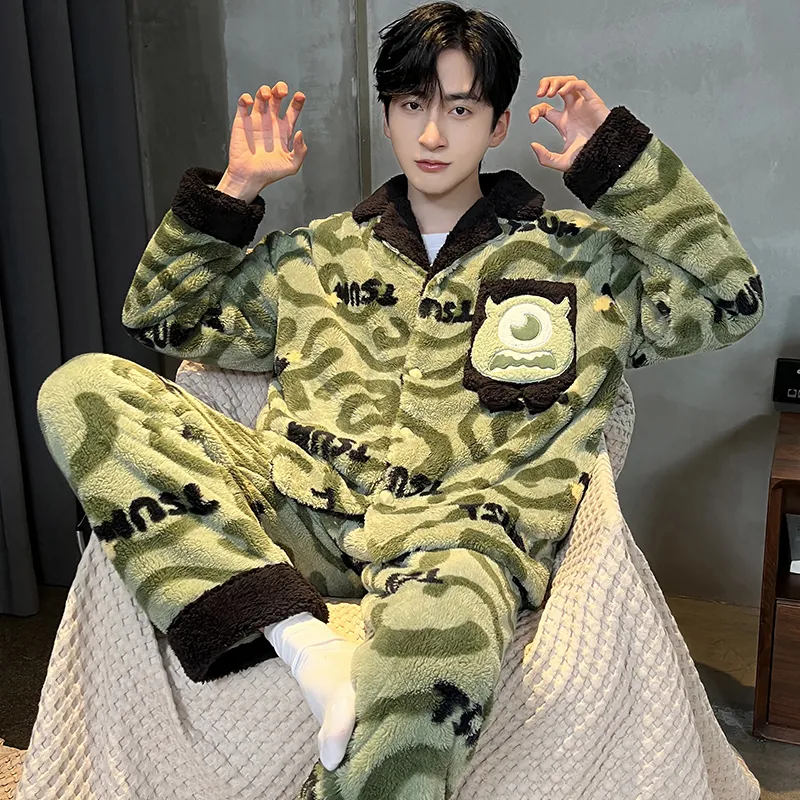 Qiao Ni Tong Pajama Set Men's Burgundy-5