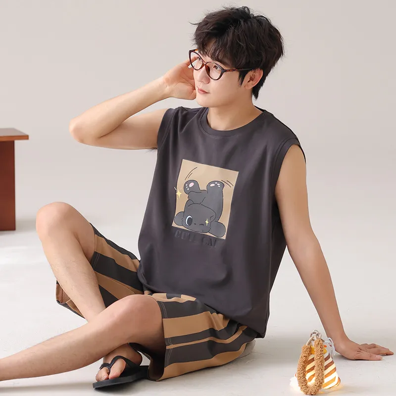 Qiao Ni Tong Pajama Set Men's Image Color-1