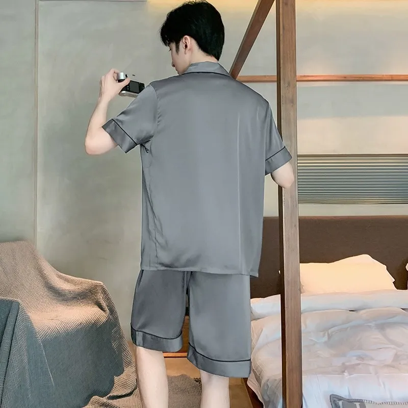 Qiao Ni Tong Pajama Set Men's Premium Gray-4