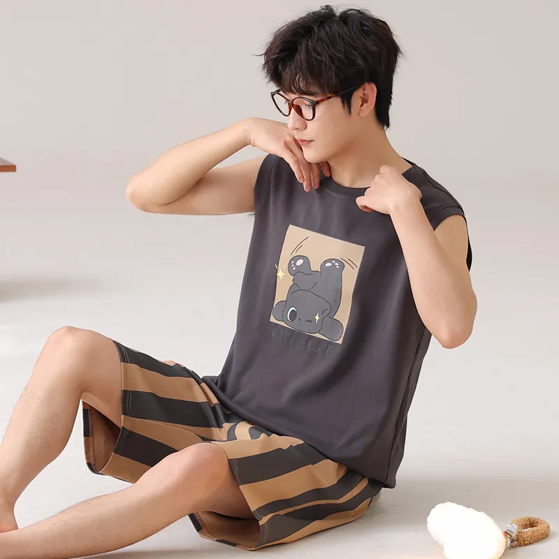 Qiao Ni Tong Pajama Set Men's Image Color-5