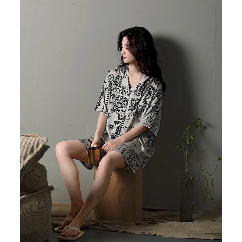 Qiao Ni Tong Pajama Set Women's White-5