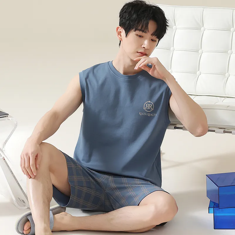 Qiao Ni Tong Pajama Set Men's Image Color-2