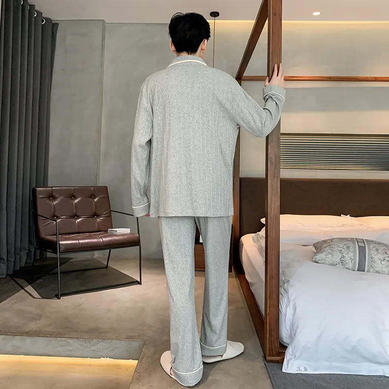 Qiao Ni Tong Pajama Set Men's Gray-1