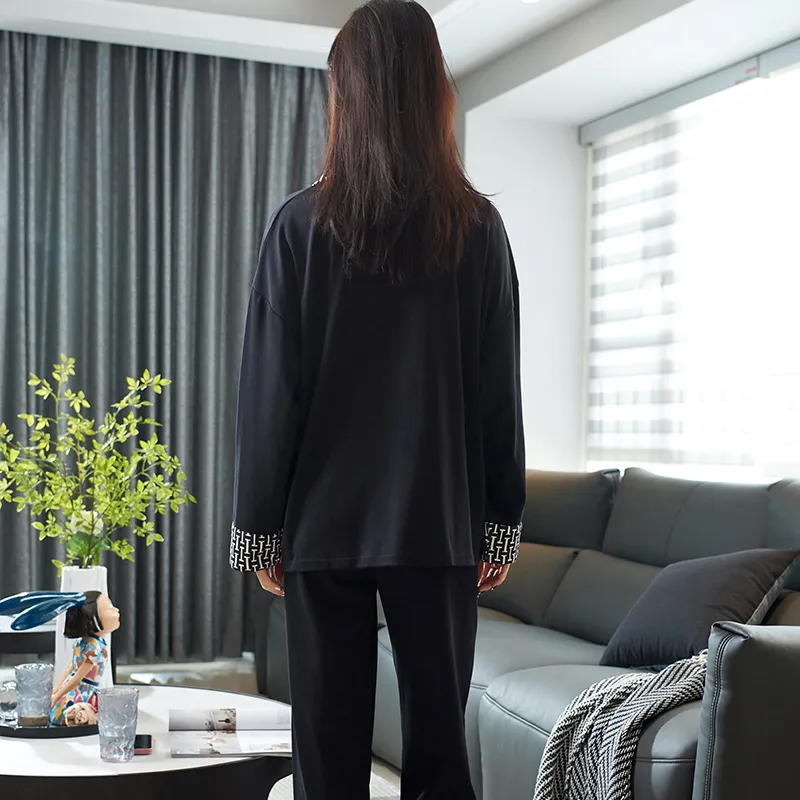 Qiao Ni Tong Pajama Set Women's Black-1