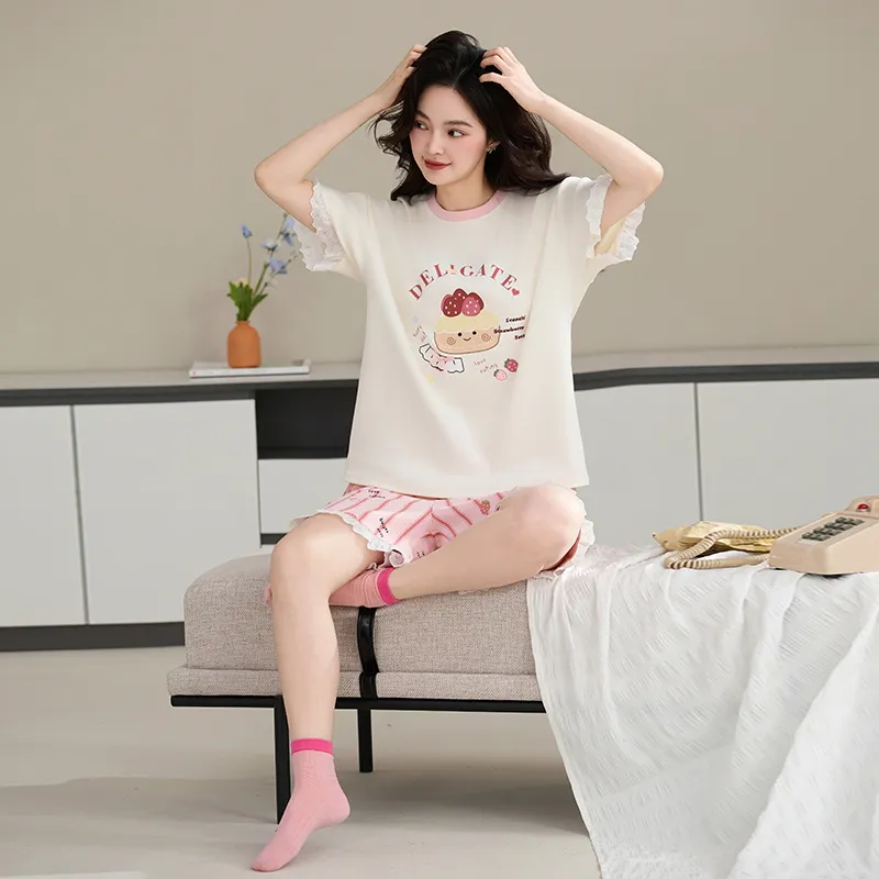 Qiao Ni Tong Pajama Set Women's Image Color-5