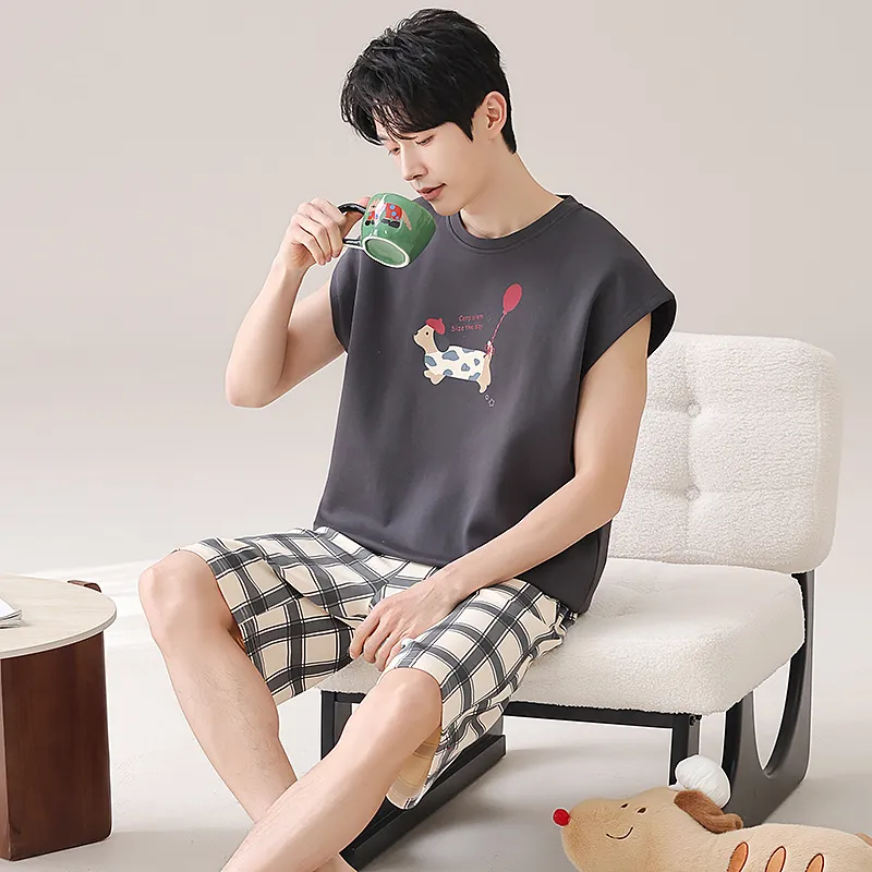 Qiao Ni Tong Pajama Set Men's Image Color-3