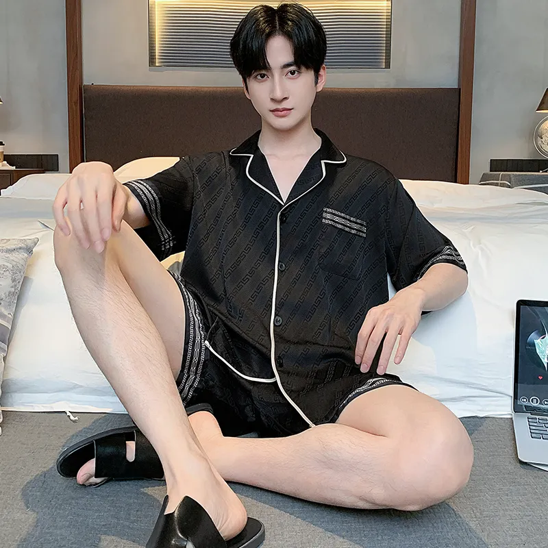 Qiao Ni Tong Pajama Set Men's Premium Black-2