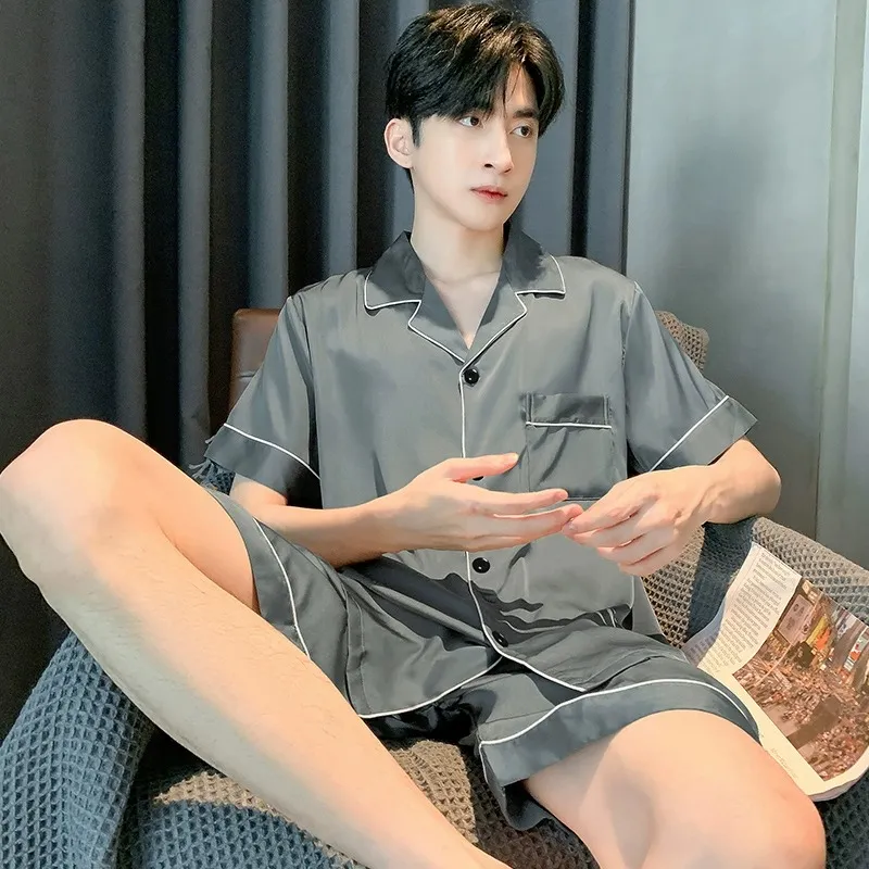 Qiao Ni Tong Pajama Set Men's Premium Gray-2
