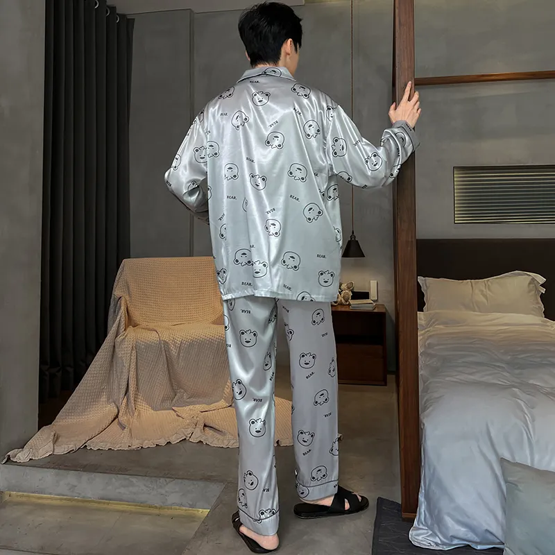 Qiao Ni Tong Pajama Set Men's Premium Black-14