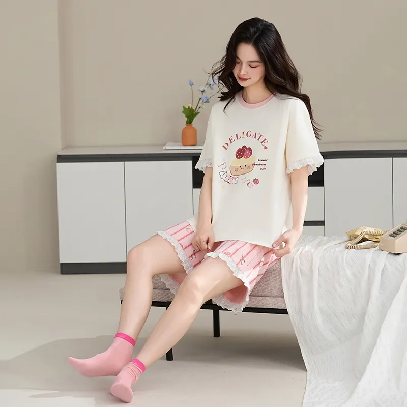 Qiao Ni Tong Pajama Set Women's Image Color-2