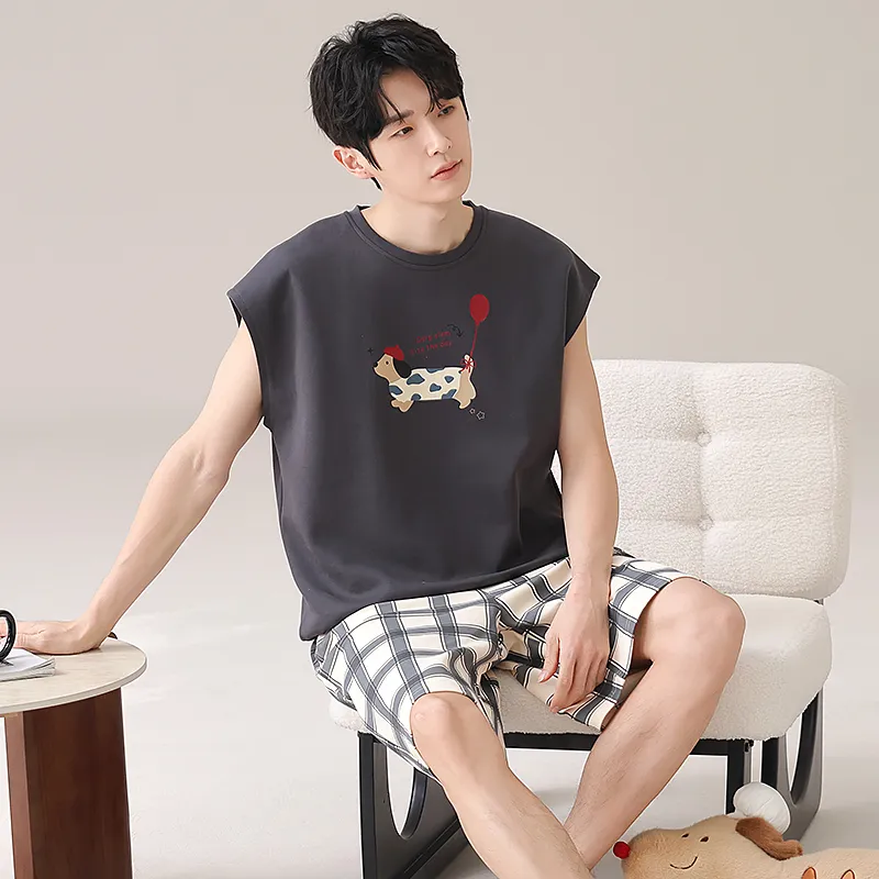 Qiao Ni Tong Pajama Set Men's Image Color-2
