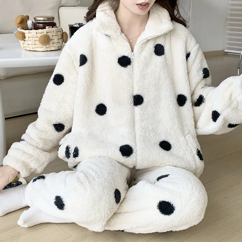 Qiao Ni Tong Pajama Set Women's Ecru-5