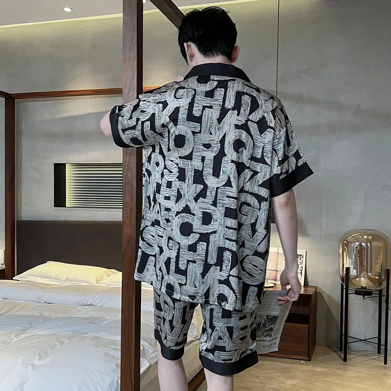 Qiao Ni Tong Pajama Set Men's Black-21