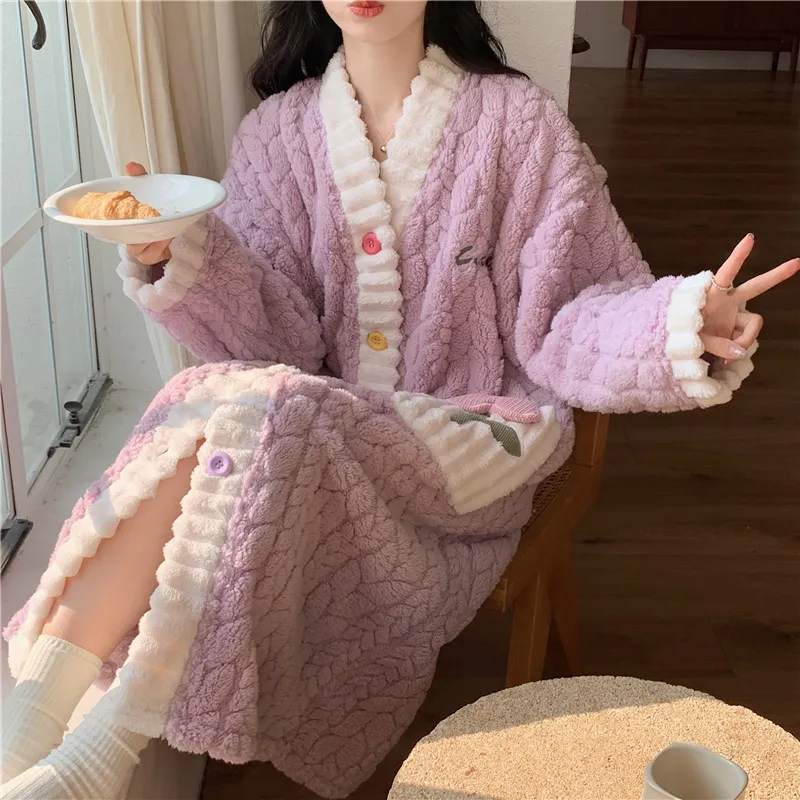 Qiao Ni Tong Pajama Robe Women's Image Color-3