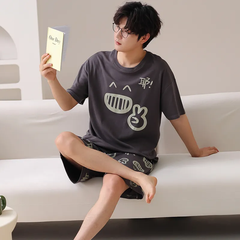 Qiao Ni Tong Pajama Set Men's Image Color-2