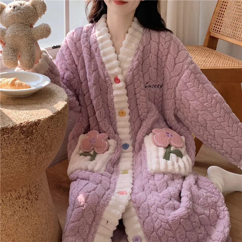 Qiao Ni Tong Pajama Robe Women's Image Color-4