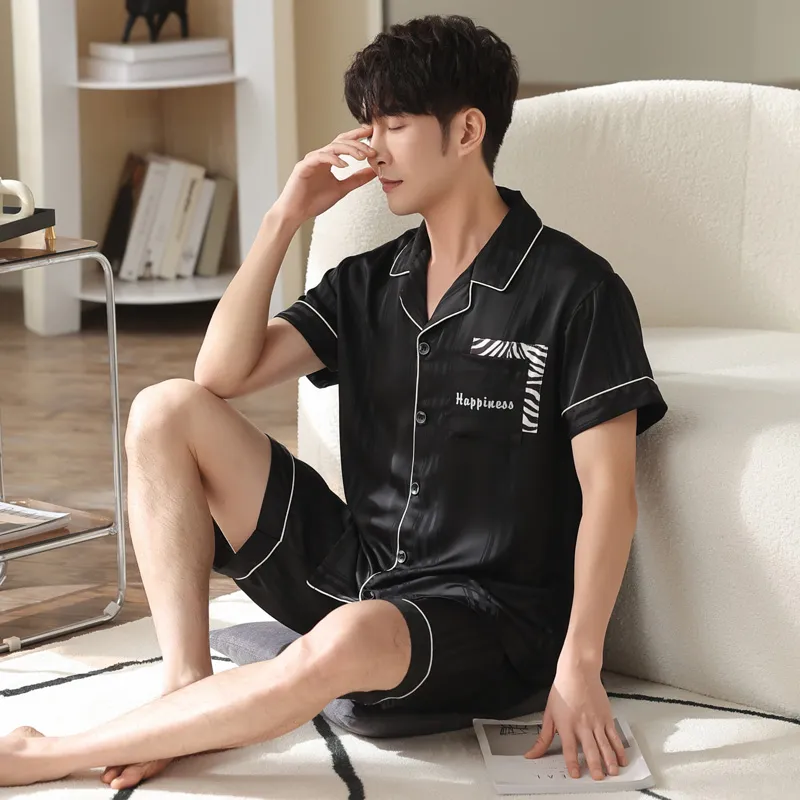 Qiao Ni Tong Pajama Set Men's Premium Black-5